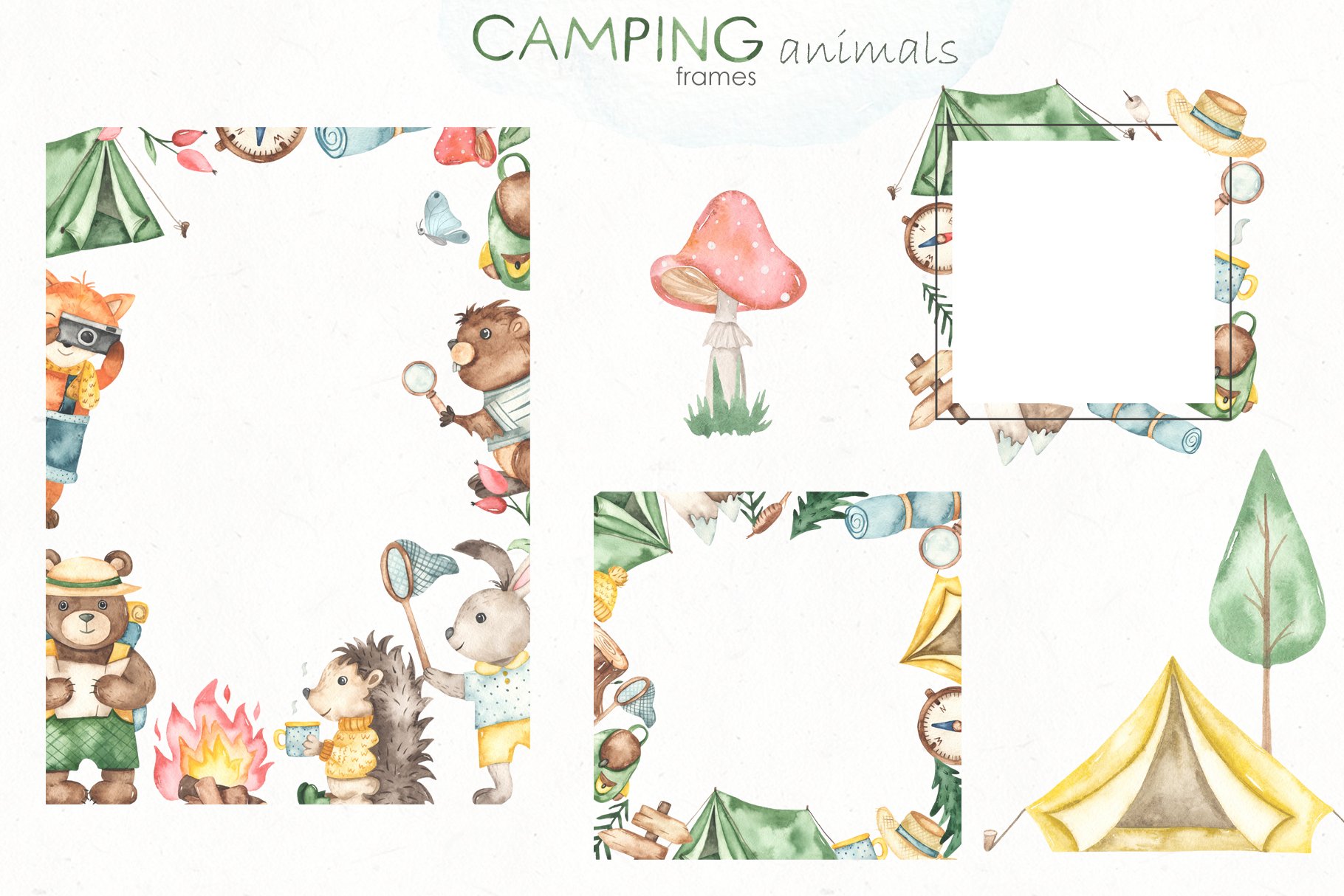 Camping frames collection.