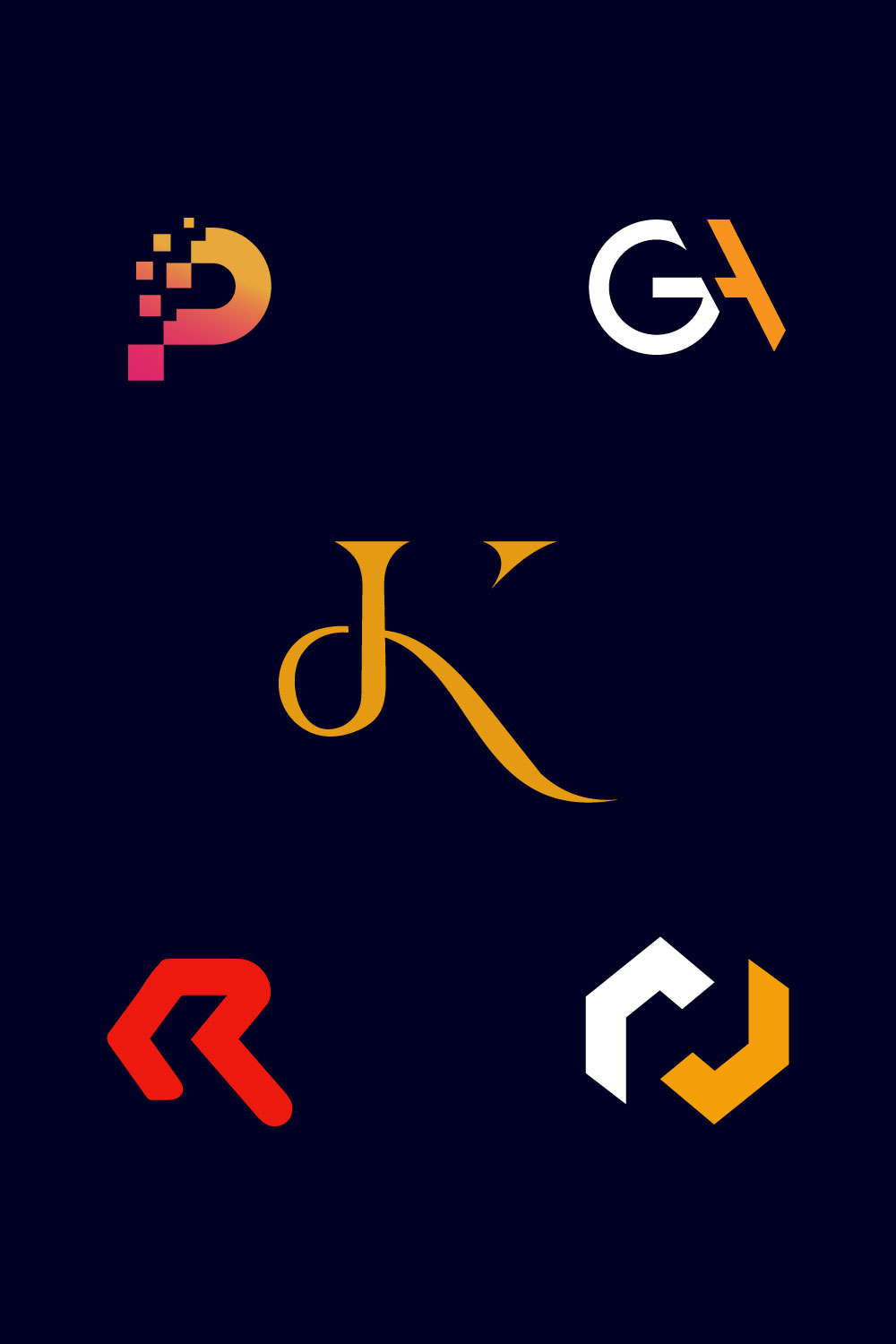5 Word Mark Logos Design pinterest image.