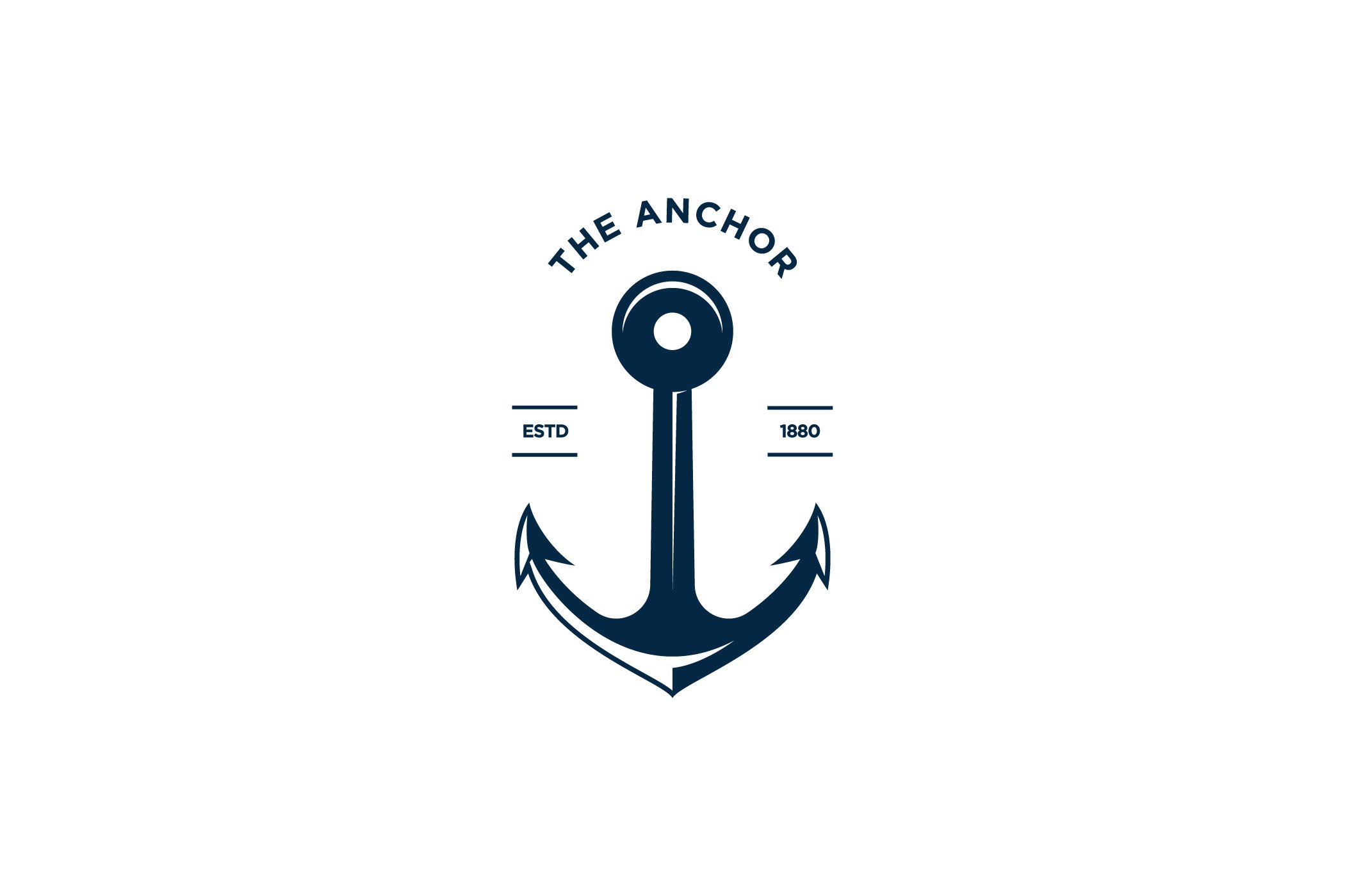 Minimalistic blue navy logo with an anchor.