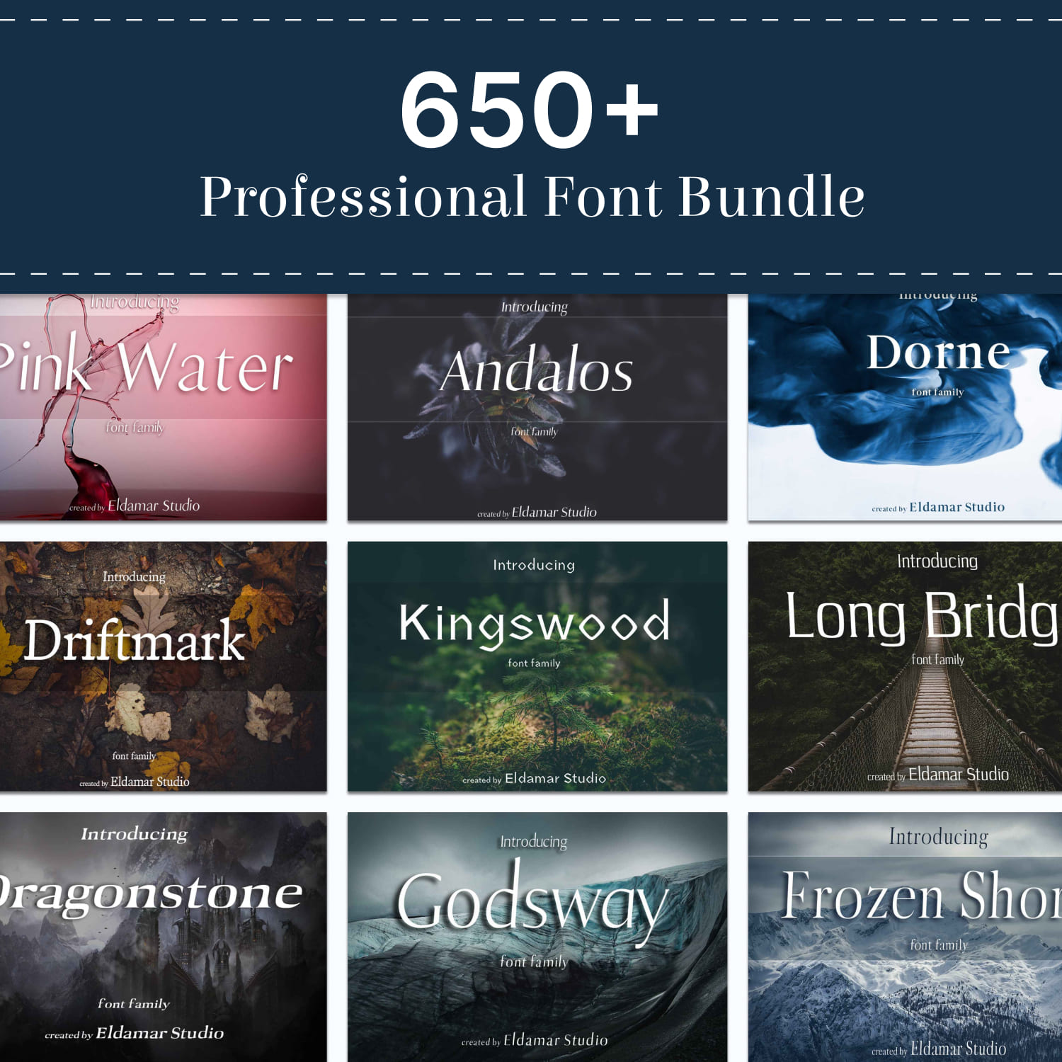 650+ Professional Font Bundle.