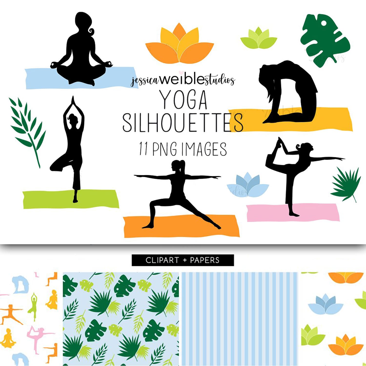 Yoga Silhouettes created by Jessica Weible Studios.
