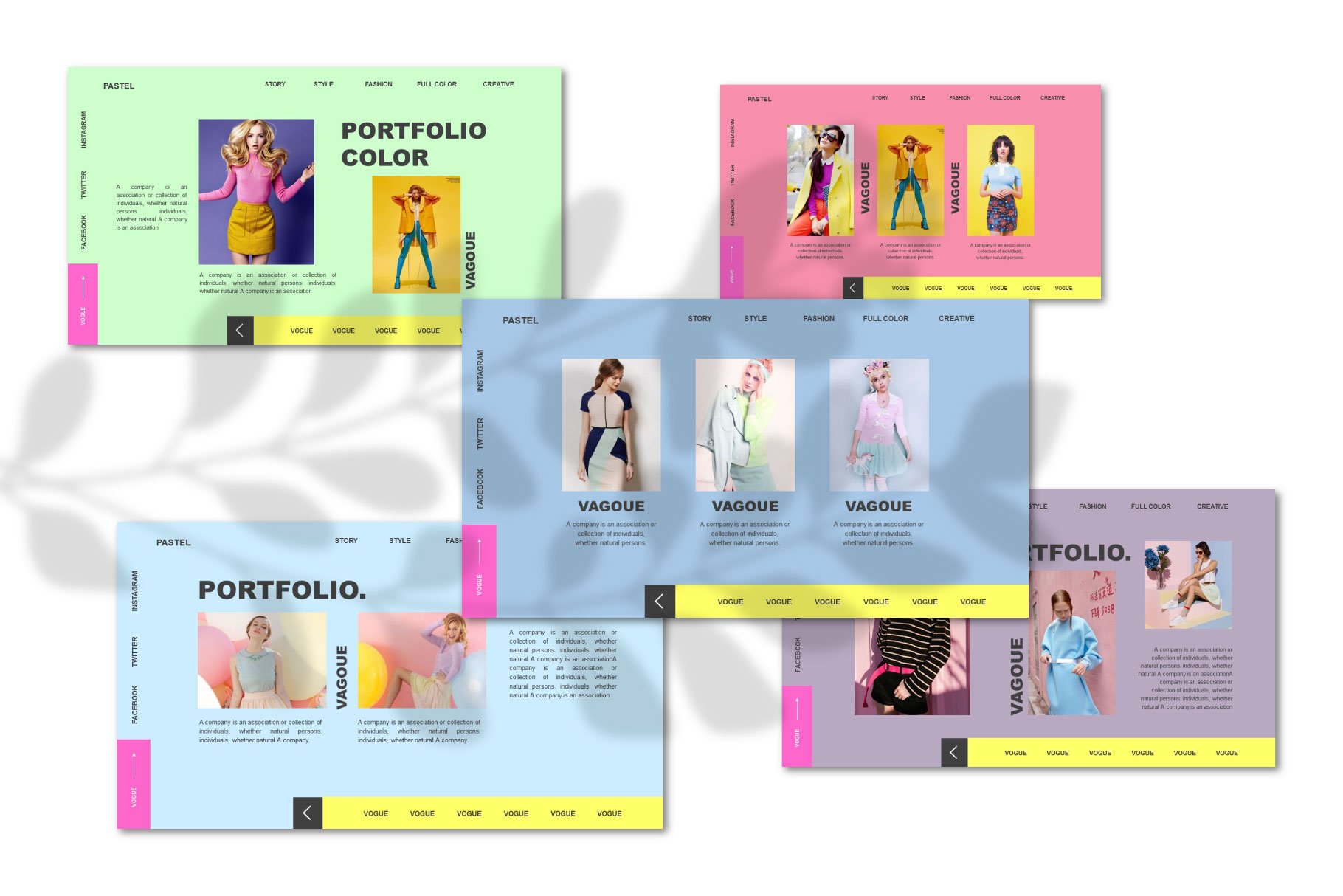 Pastel colorful slides for your visual part.