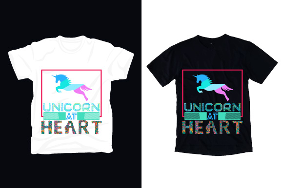 Colourful Trendy Unicorn T-shirt Design Bundle Illustration Preview.