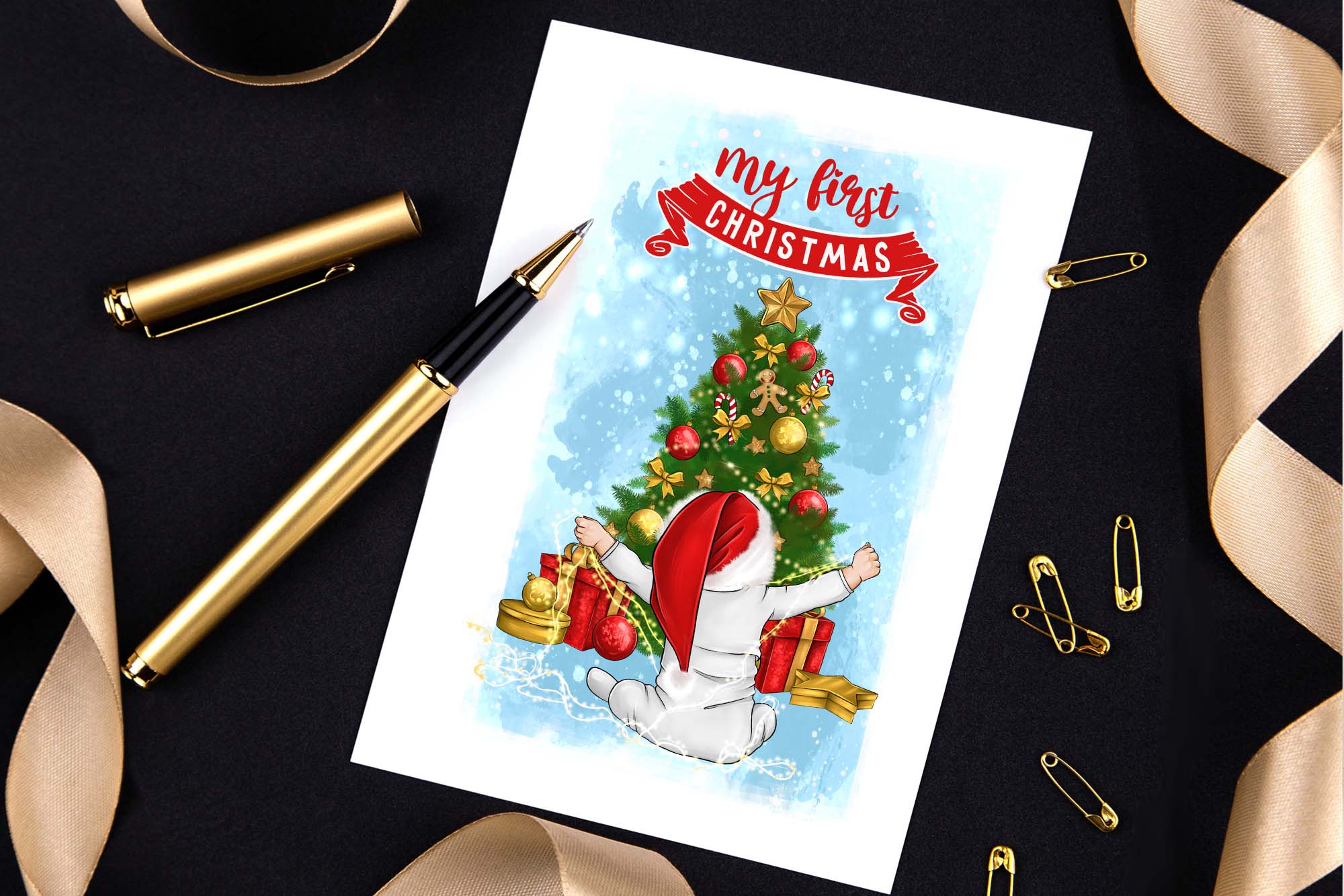 Christmas Greetings for Baby Blue Illustrations Preview image.