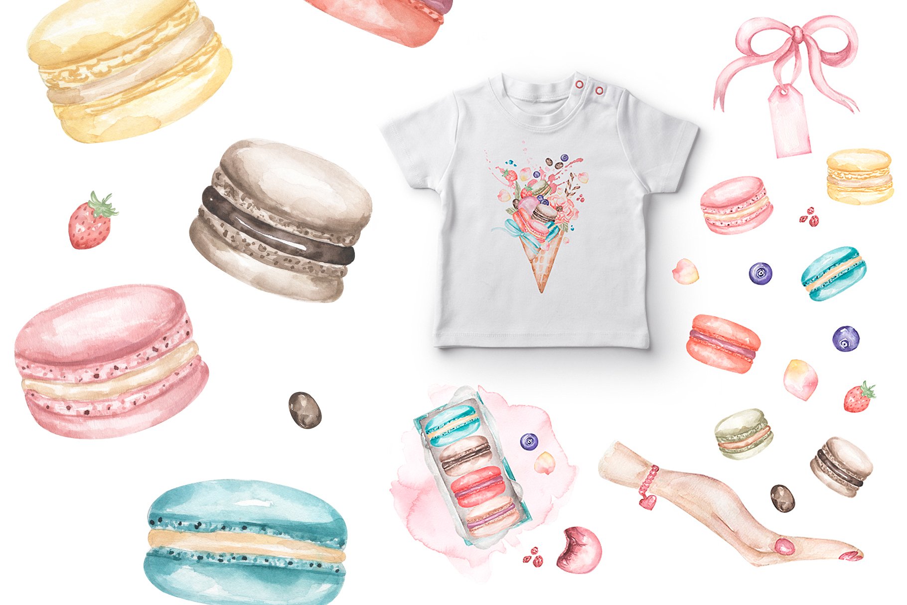 Perfect macaroon print for your clothes.