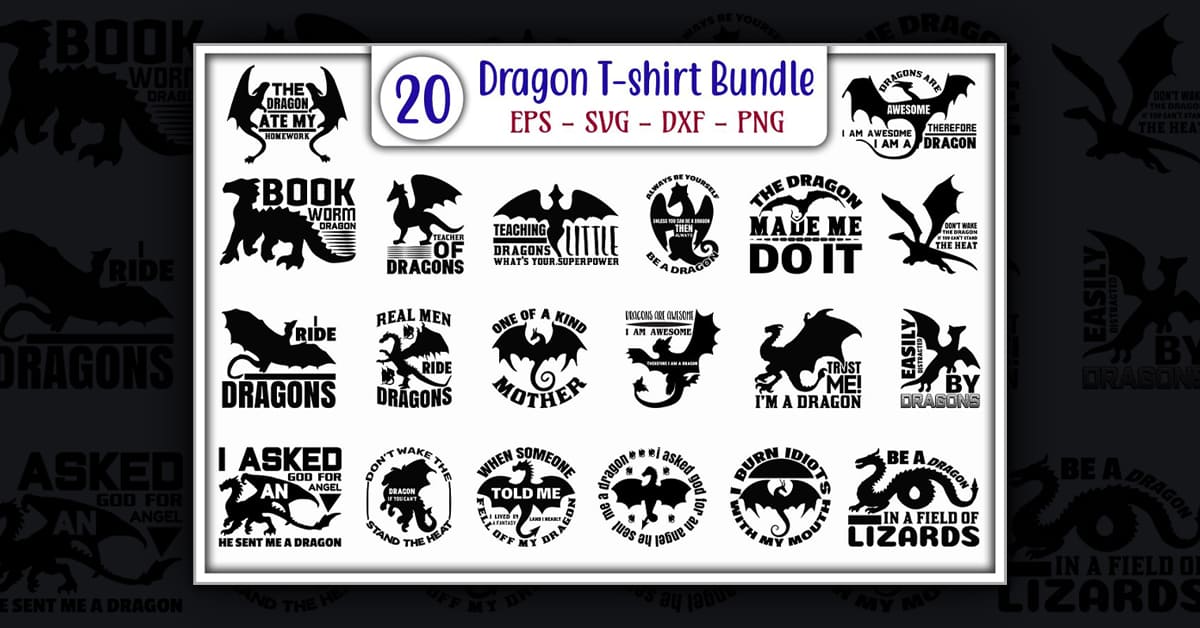 Dragon T-shirt Design Bundle - Facebook.