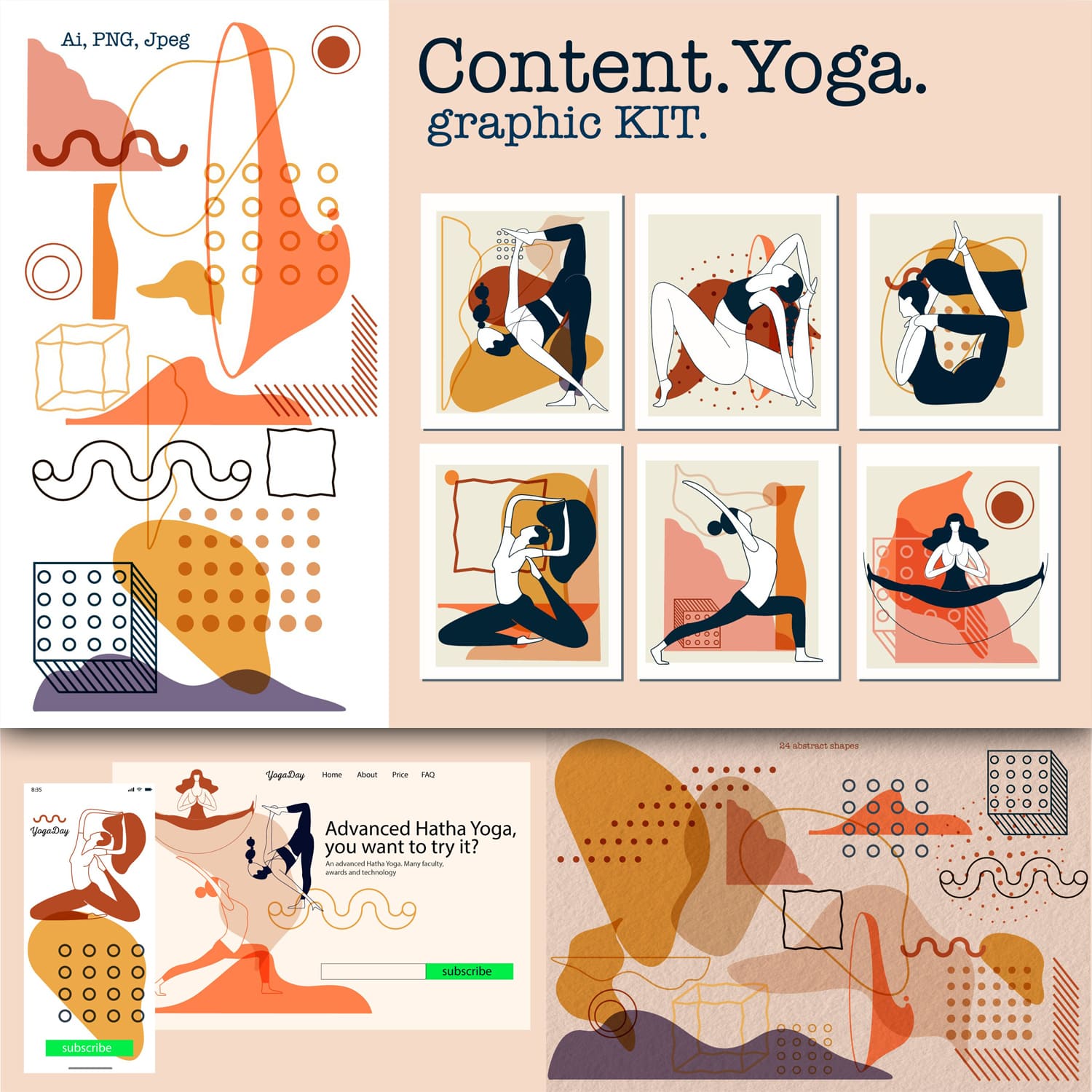 Content yoga graphic kit - main image preview.