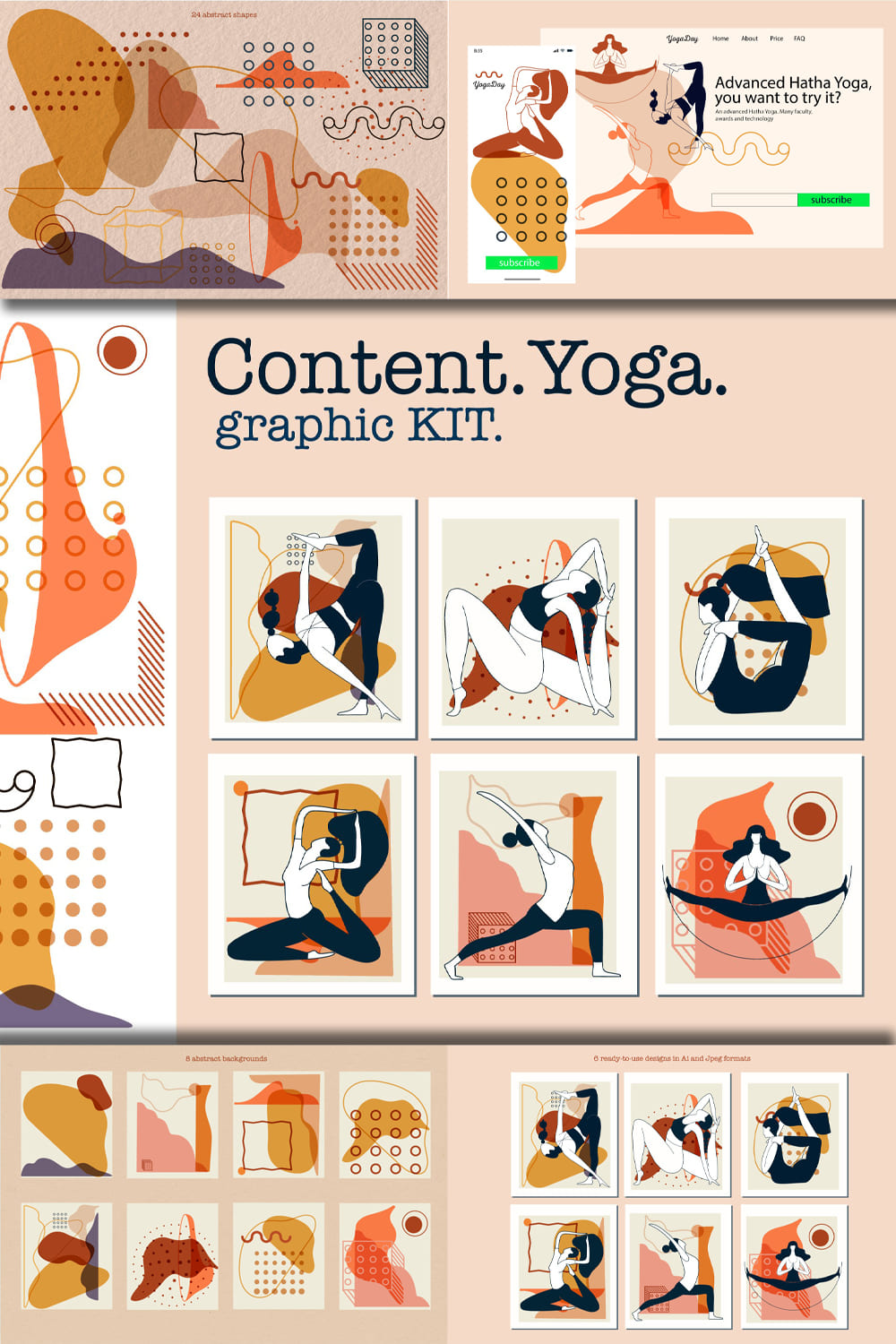 Content yoga graphic kit - pinterest image preview.
