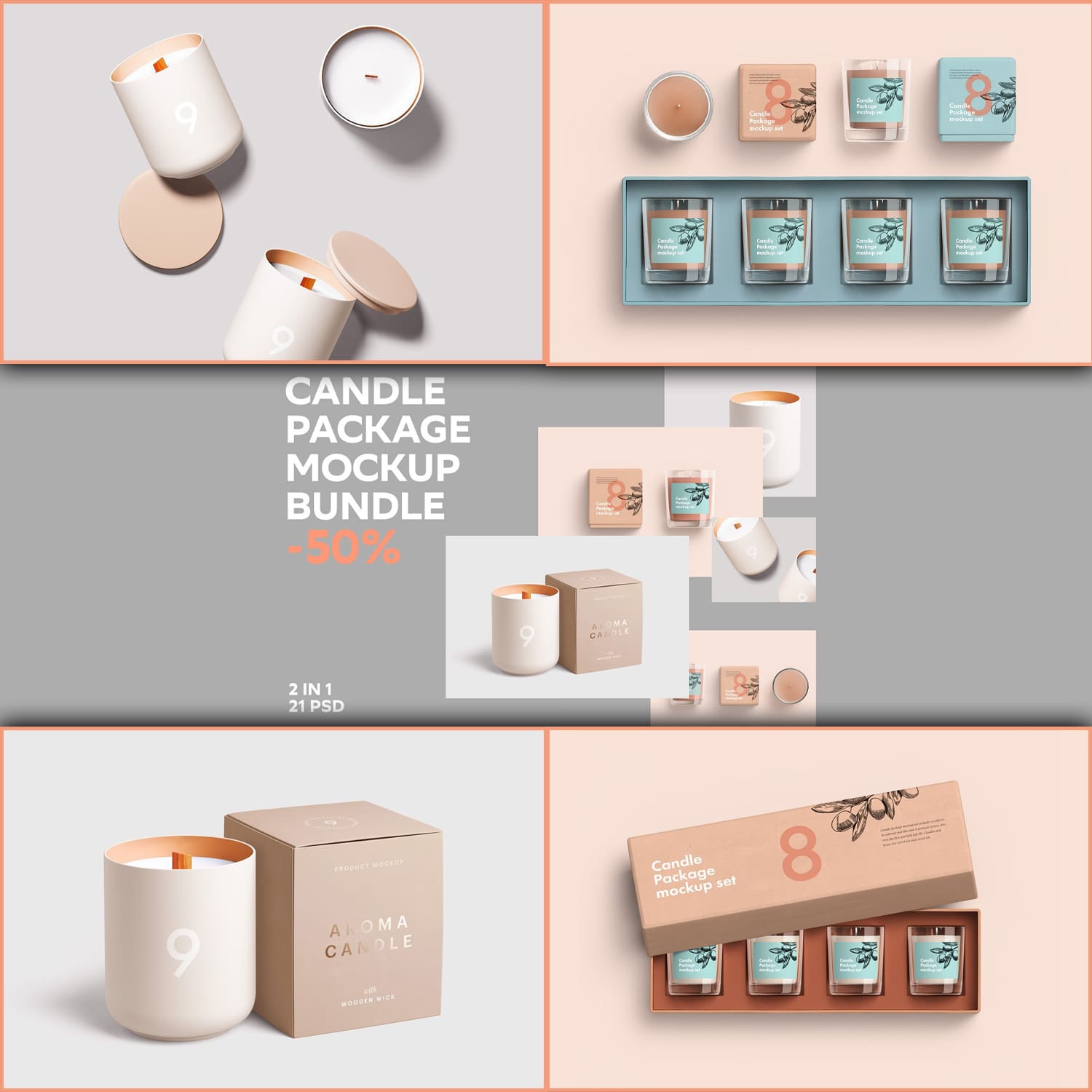 Candle Mockup Bundle.