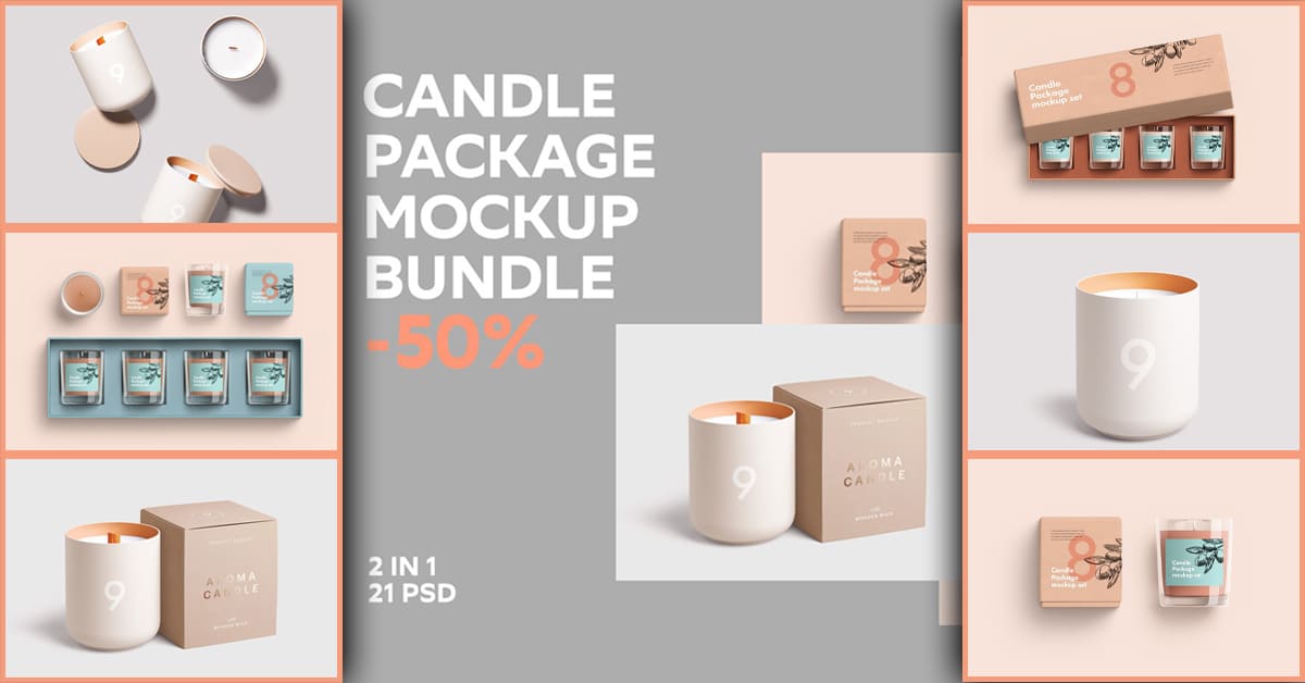 Candle Mockup Bundle - Facebook.