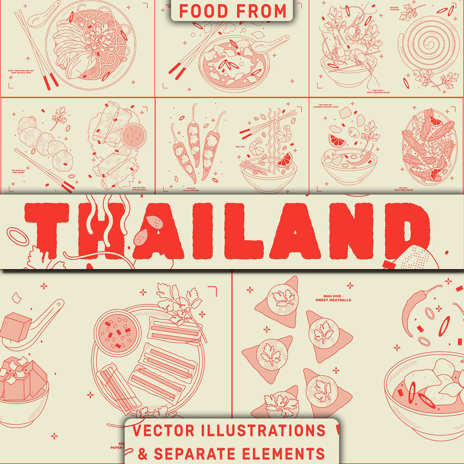 THAI Vector Food Illustration cover.