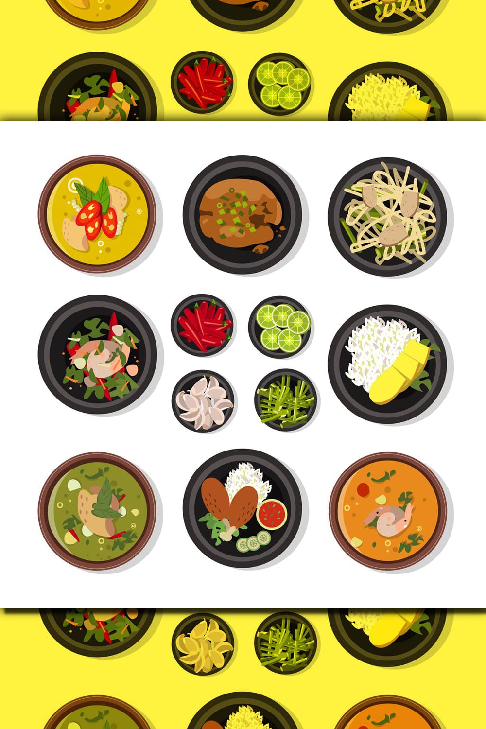 766959 vector illustrations of thai food vector icons pac pinterest 1000 1500