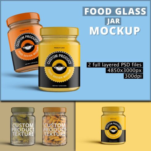 Pickle Sauce Honey Glass Jar Mockup.