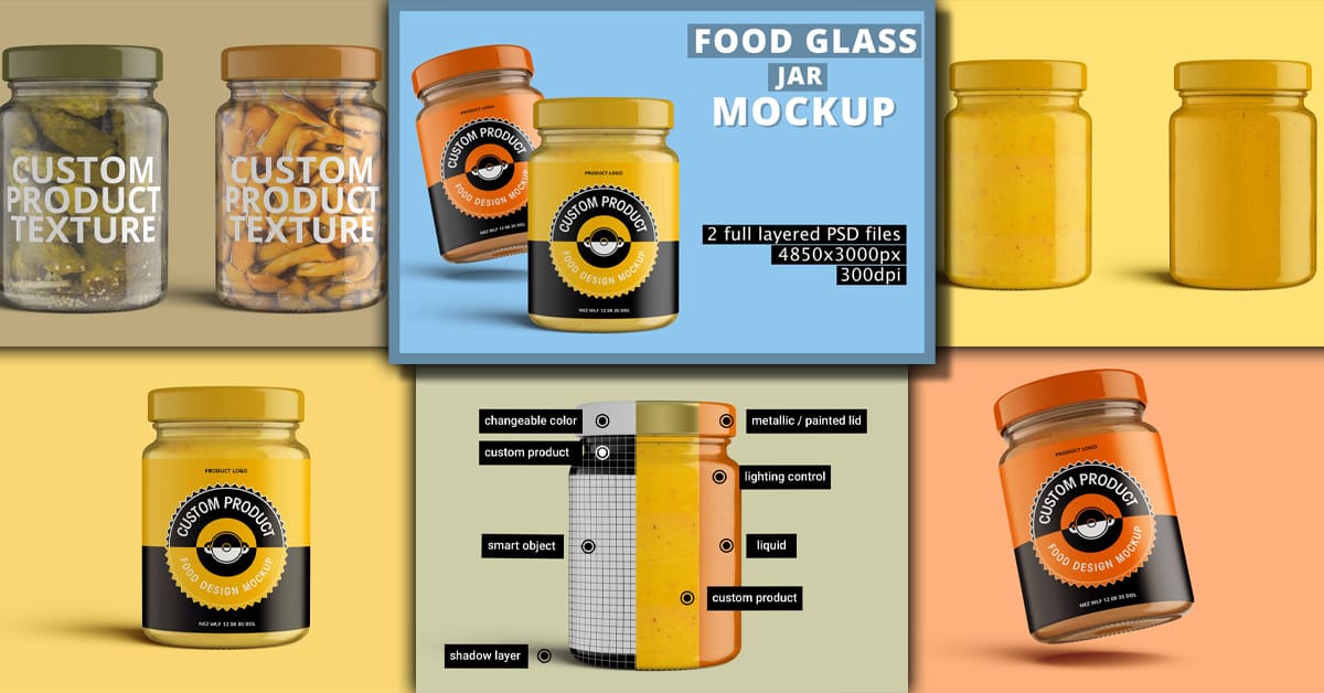 Transparent Round Sauce Containers Packaging Mockup - MasterBundles