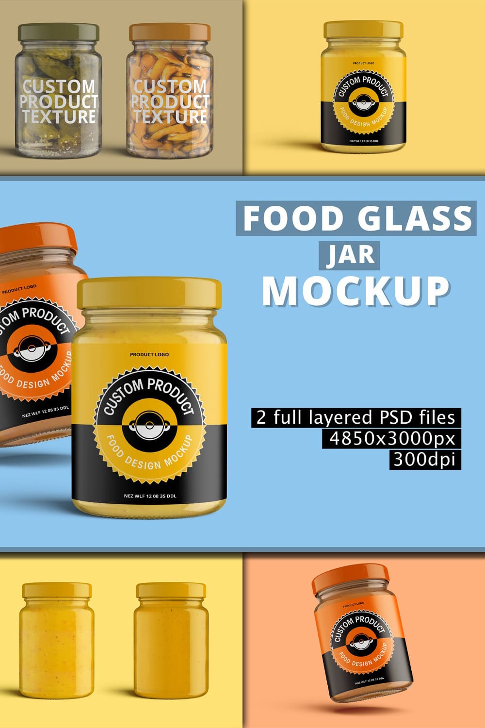 Pickle Sauce Honey Glass Jar Mockup - Pinterest.