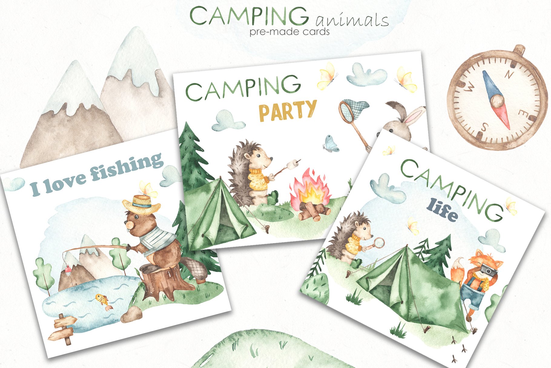 Nice invitations in a camping style.