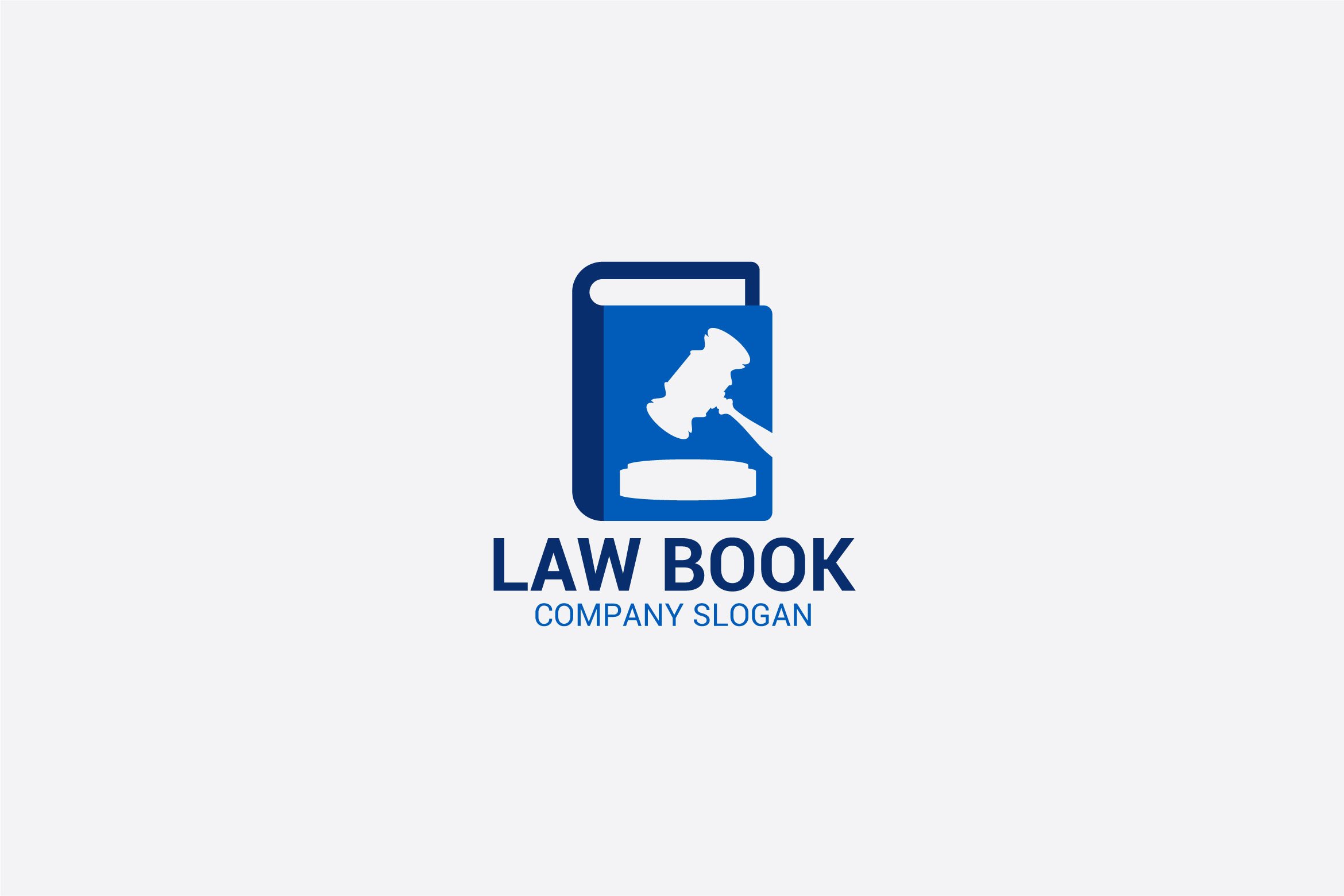 White background with a blue book logo.