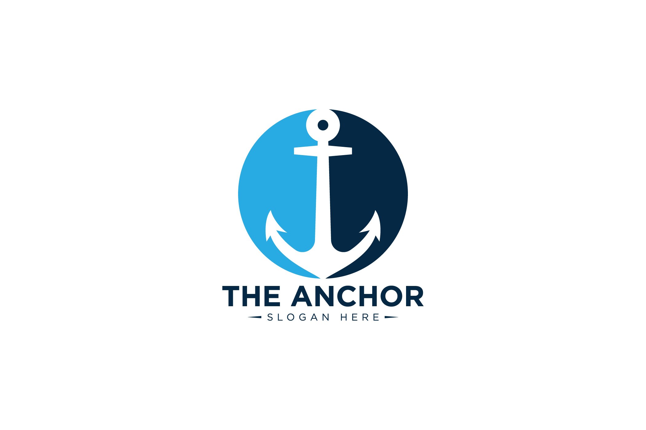 Bicolor ship anchor for your logo.