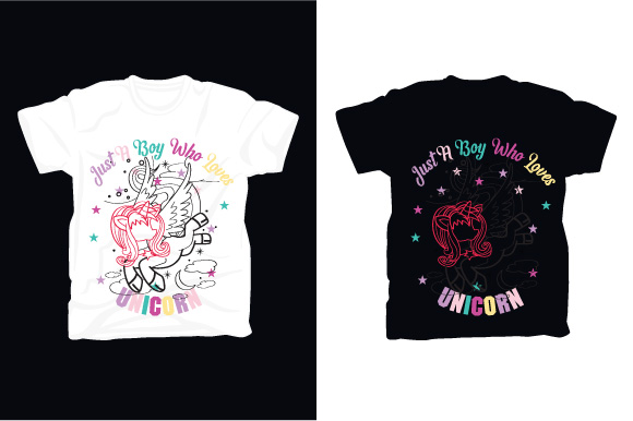 Nice Trendy Unicorn T-shirt Design Bundle Illustration Preview.