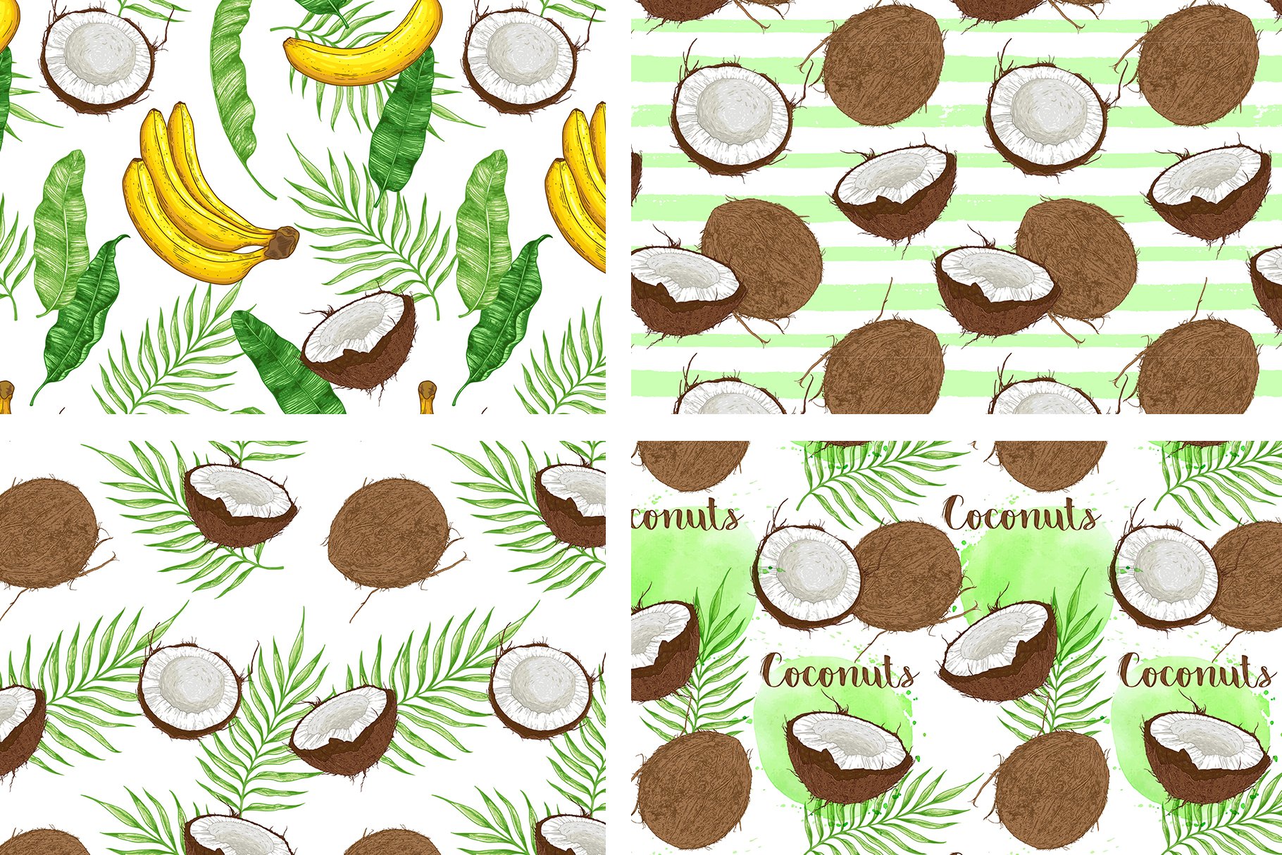 Four coconuts patterns.