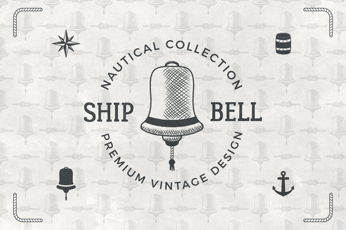 Stylish vintage nautical logo collection.