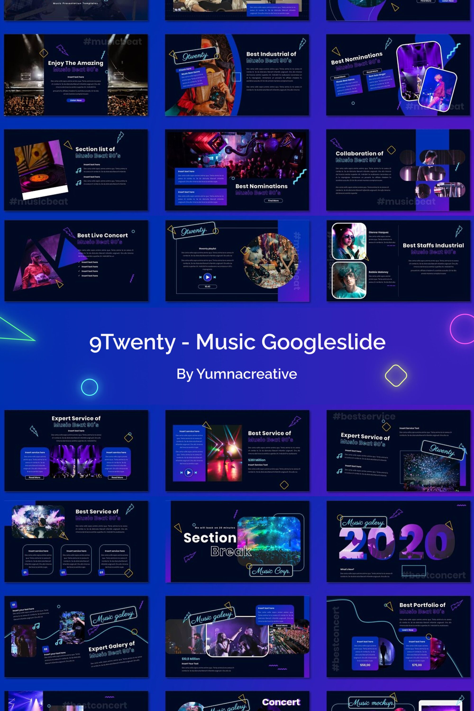 9twenty Music Google Slide - pinterest image preview.
