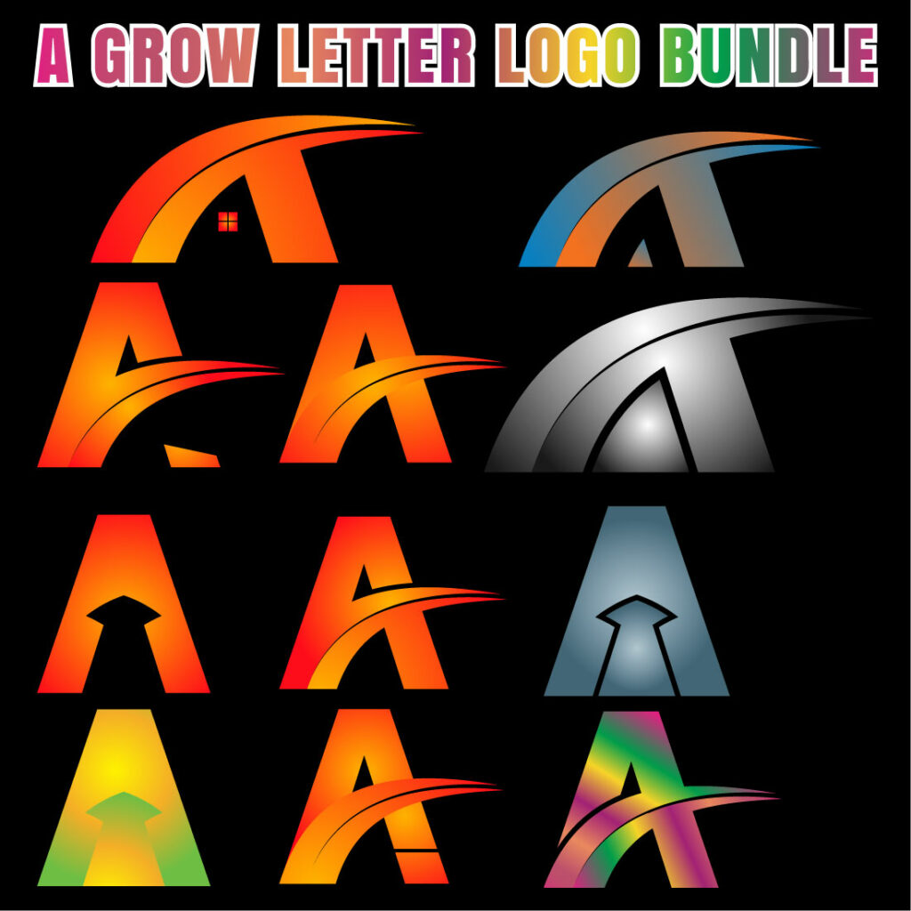 A Grow letter logo Bundle | MasterBundles