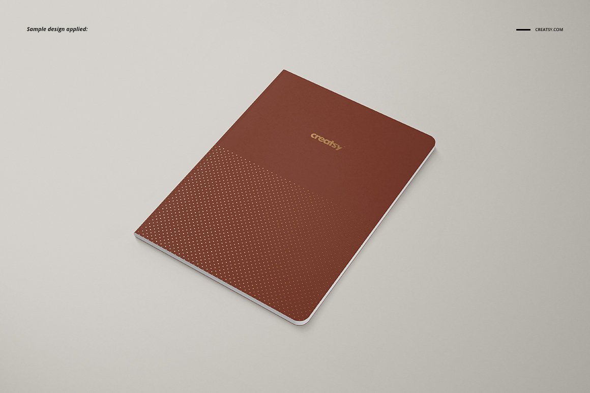 Image of a red color a5 classic notebook with a lovely design