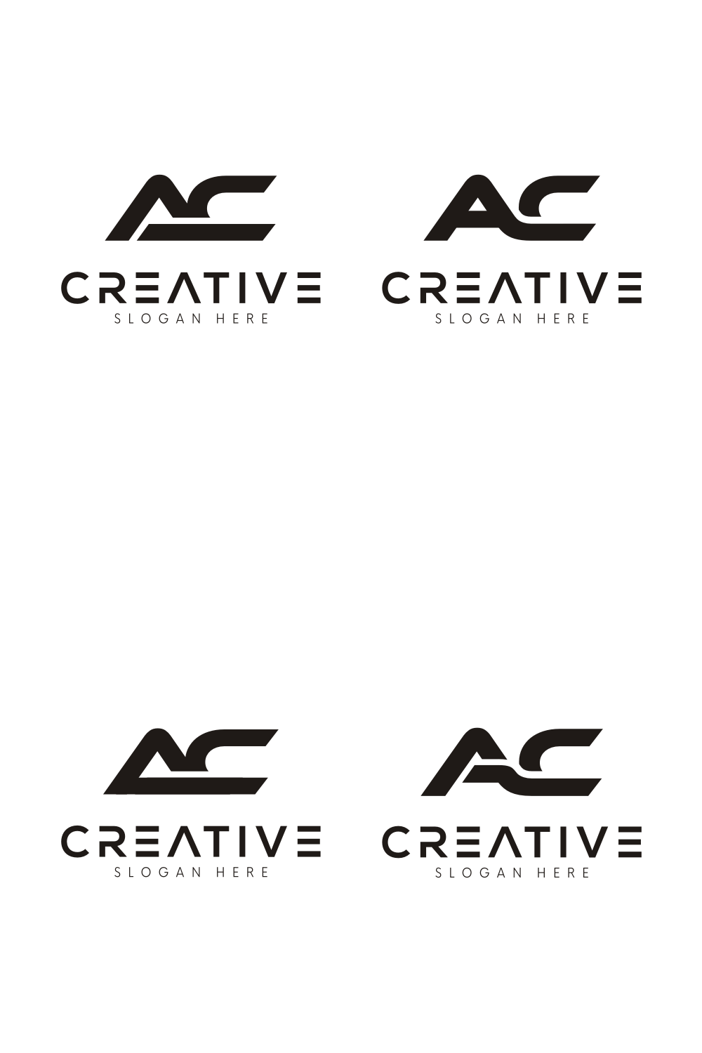 Set of Initials Letter AC Logo Design pinterest image.