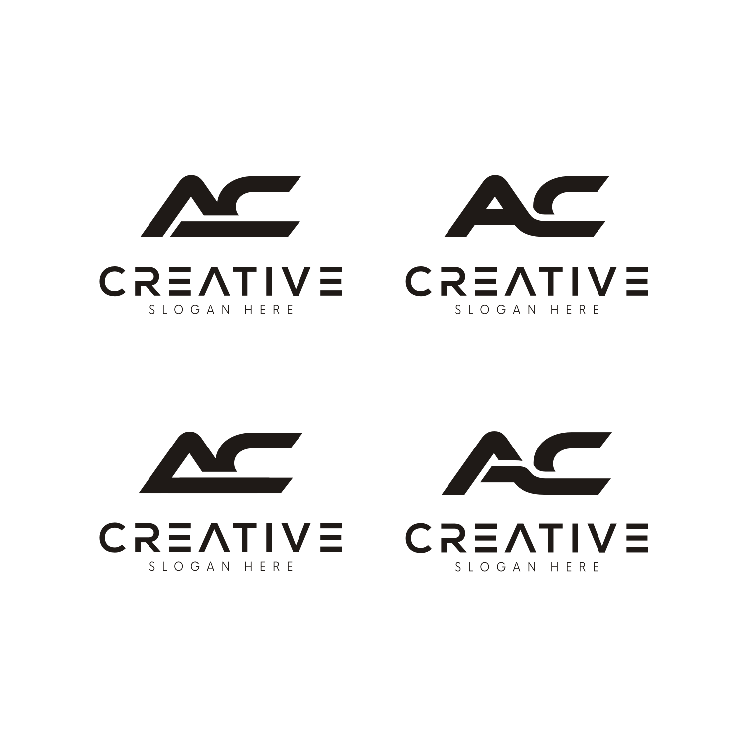 Set of Initials Letter AC Logo Design cover image.