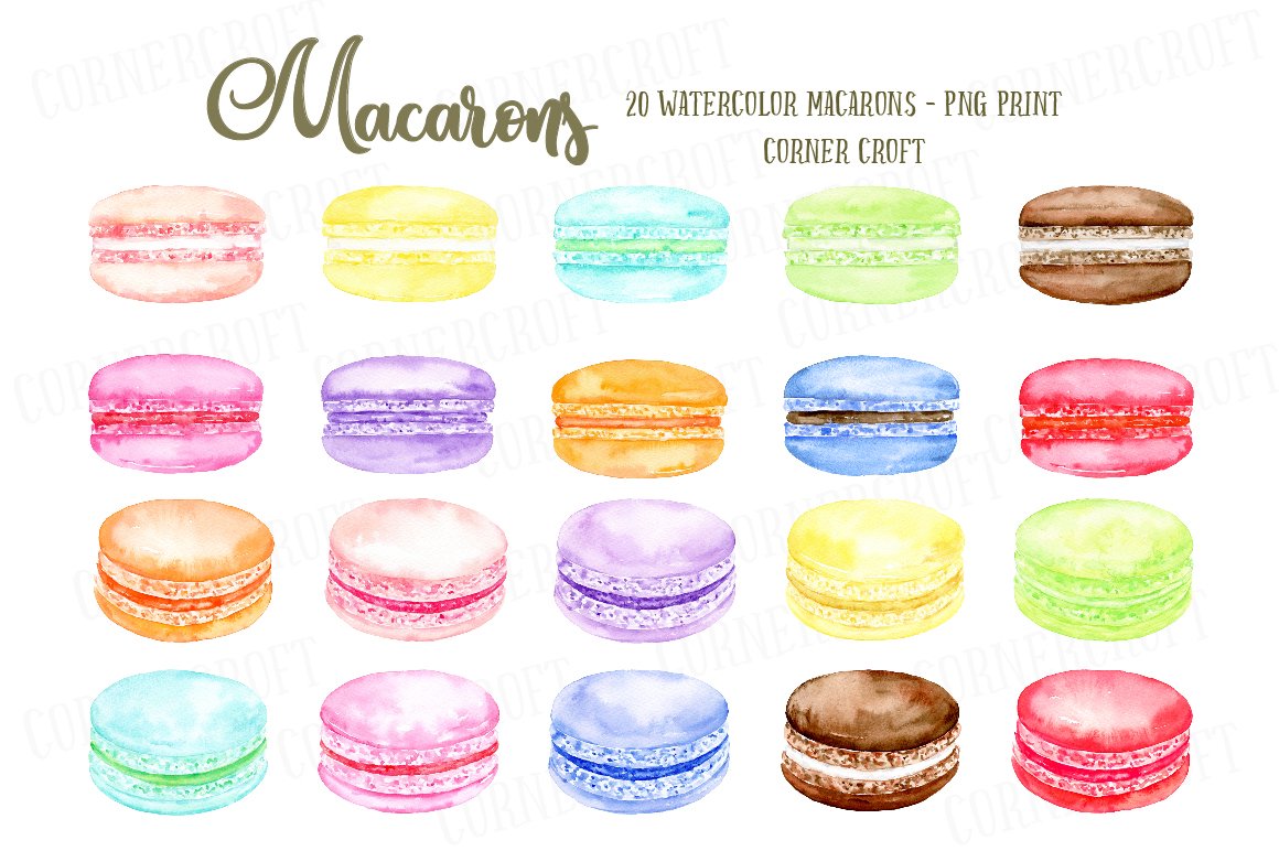 Cool multicolor macaroons set.