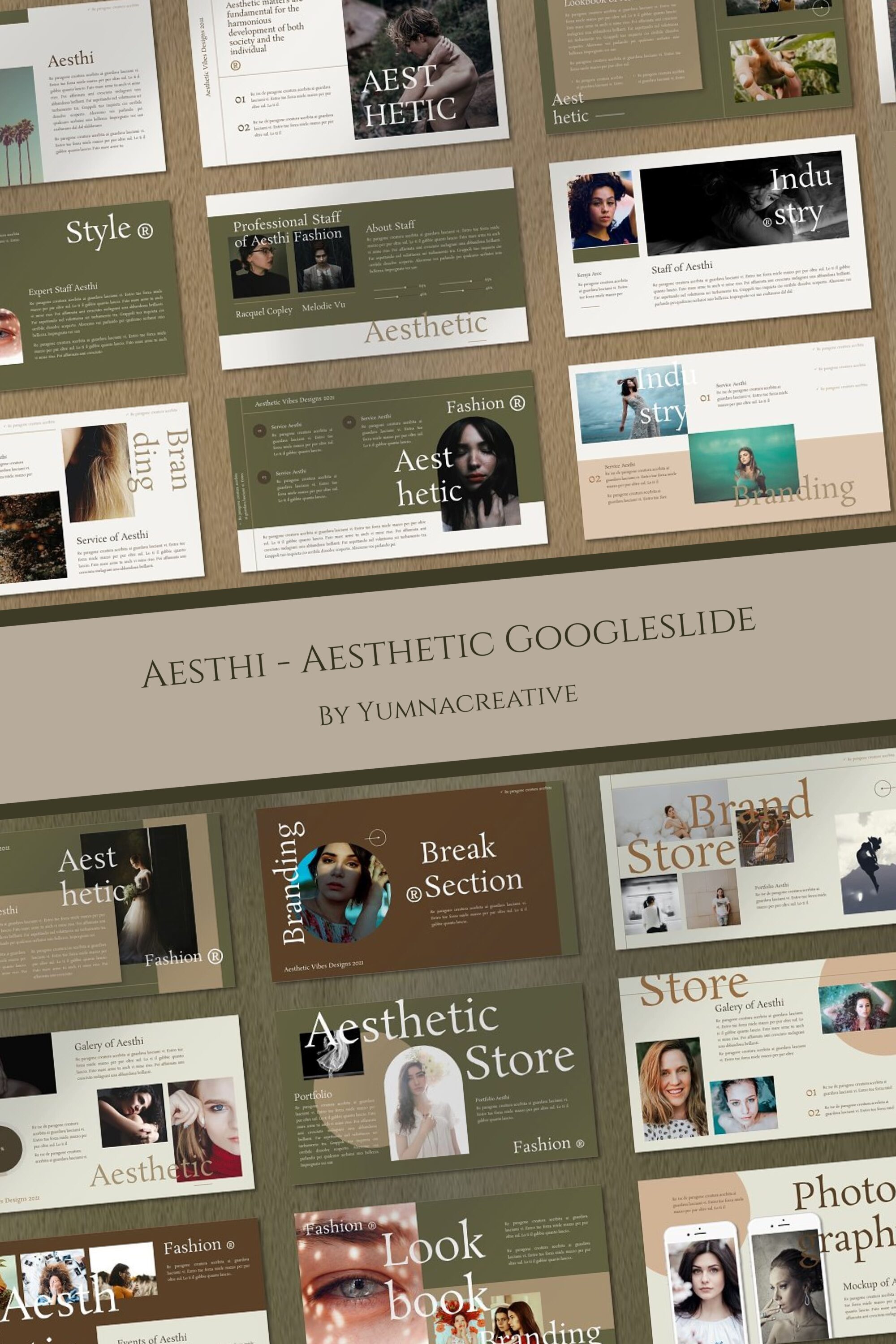 Aesthi Aesthetic Google Slide - pinterest image preview.