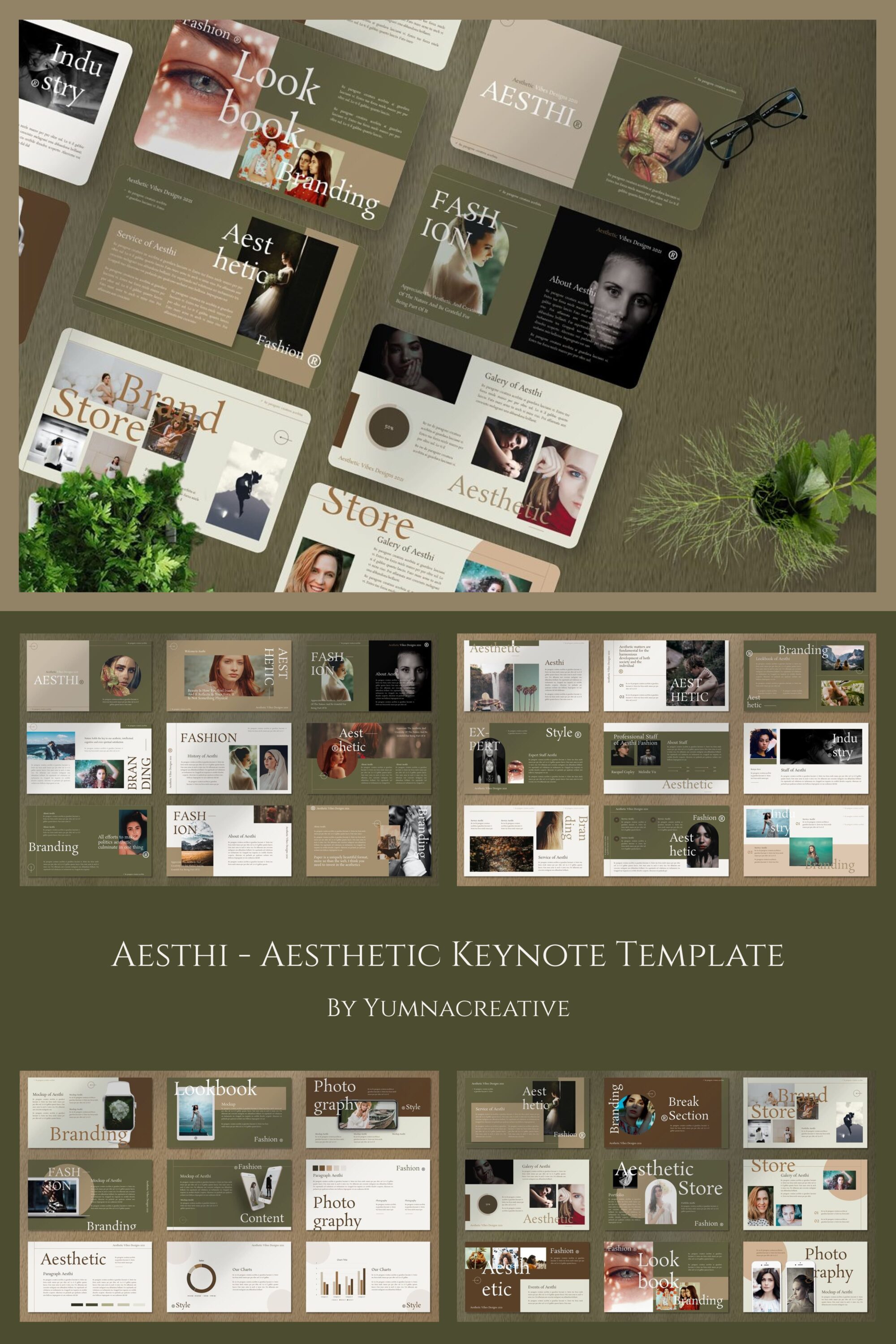 Aesthi Aesthetic Keynote Template - pinterest image preview.