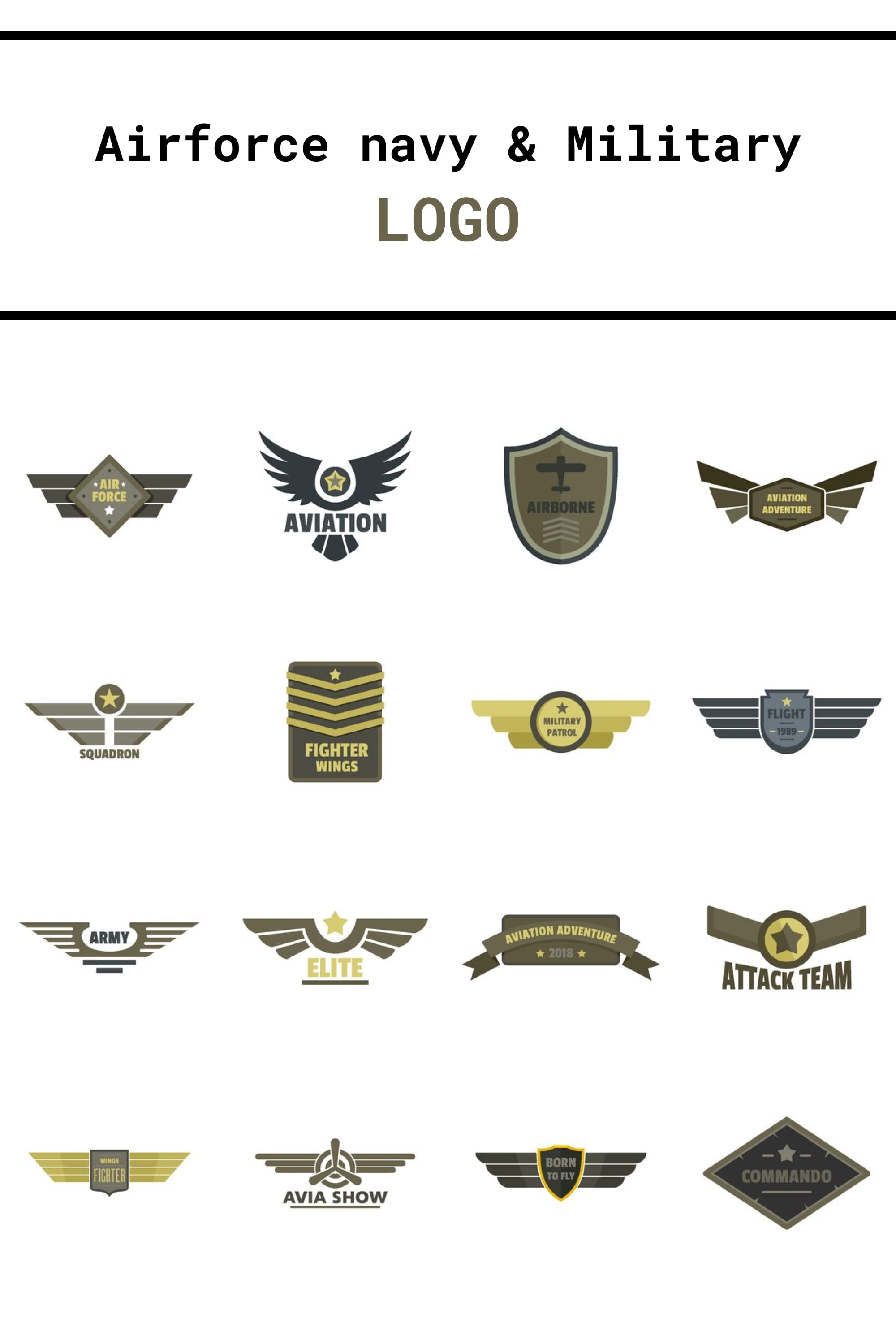 airforce navy military logo icons set pinterest