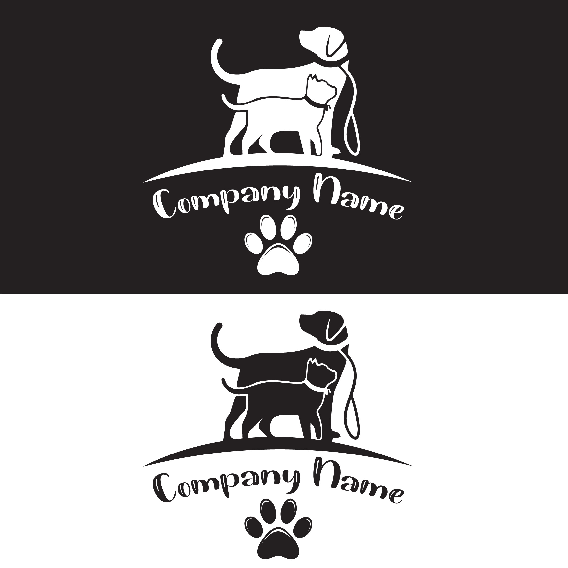 Animal Pet, Dog And Cat Logo Design Vector cover image.