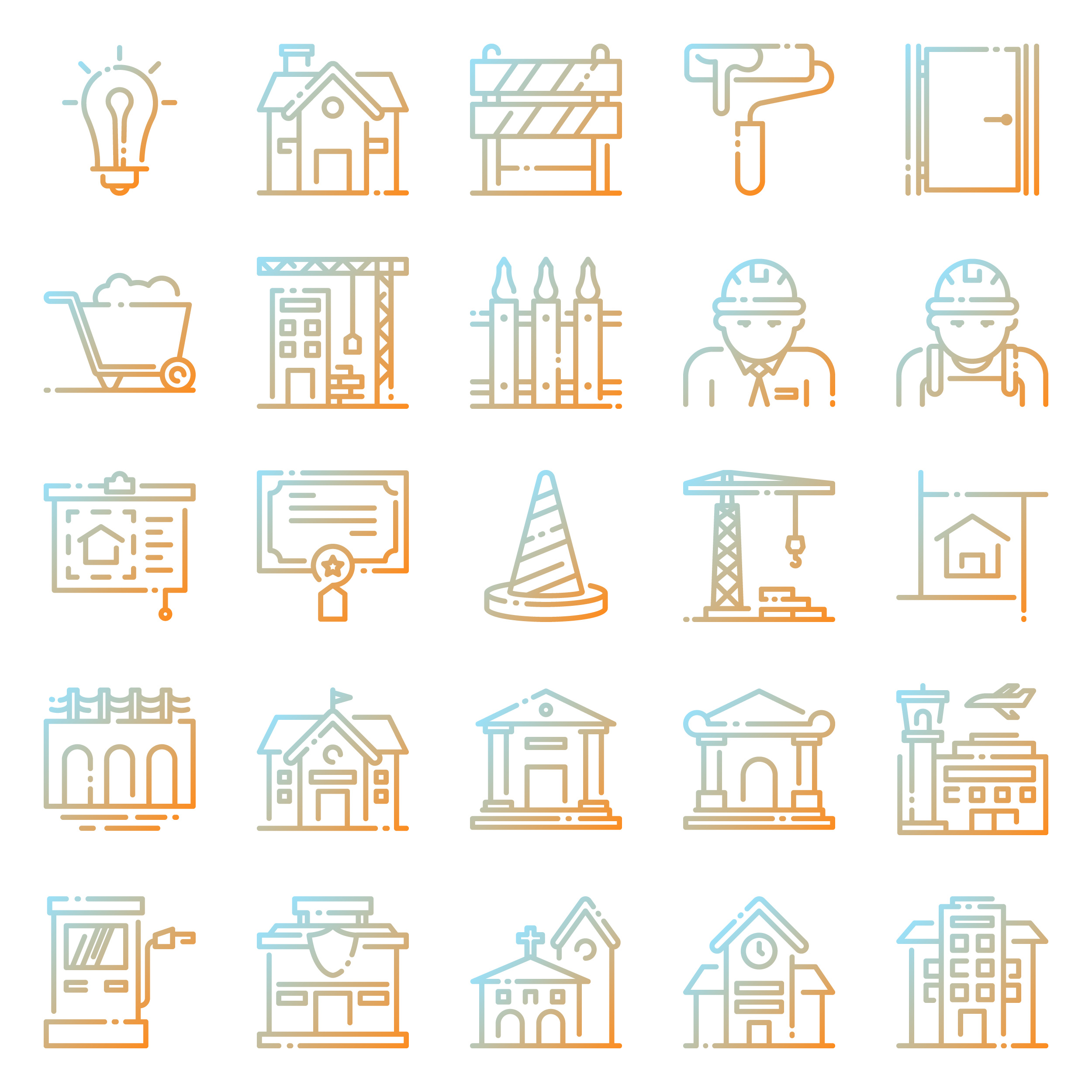 Architecture Icons Graphics Preview image.