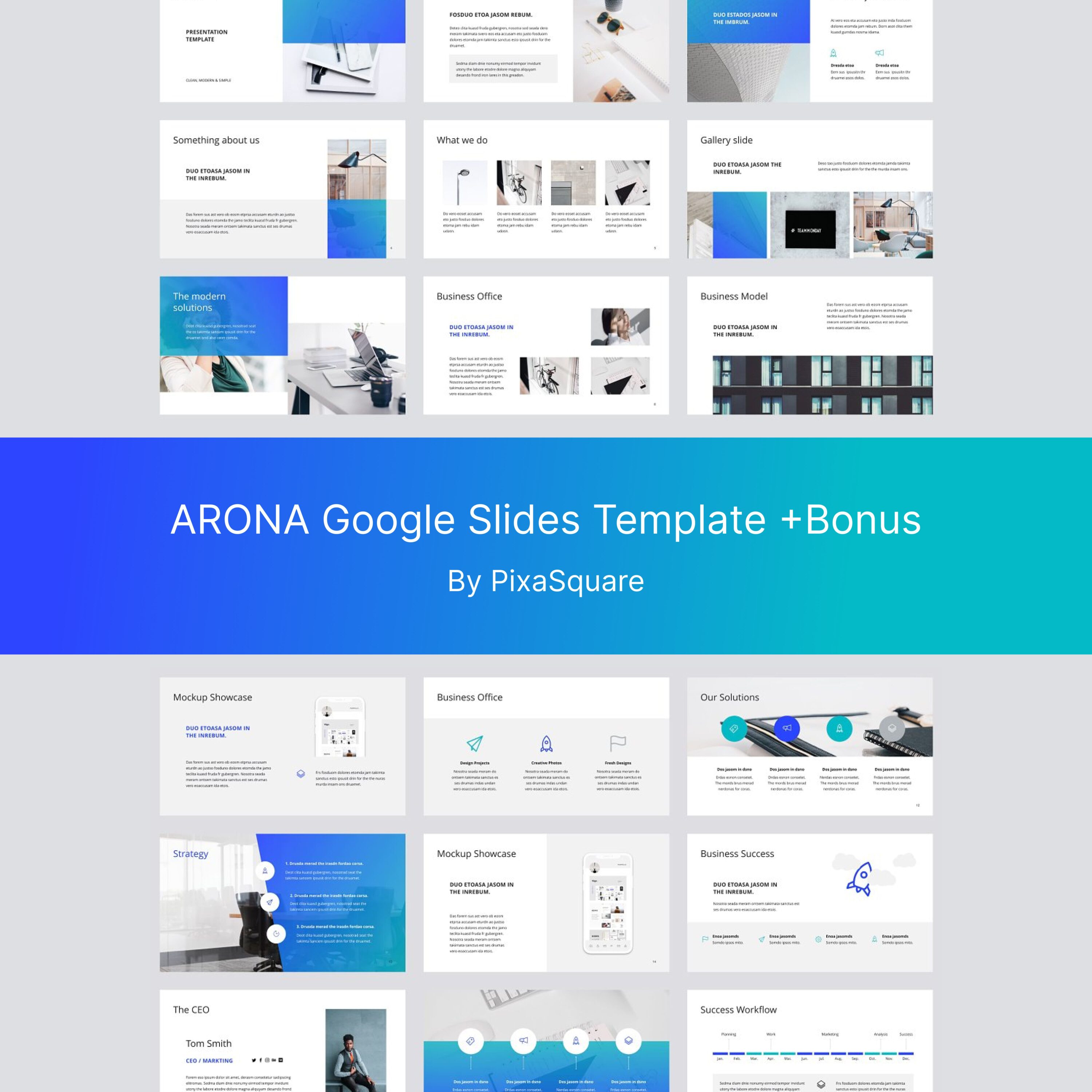 ARONA Google Slides Template +Bonus cover.