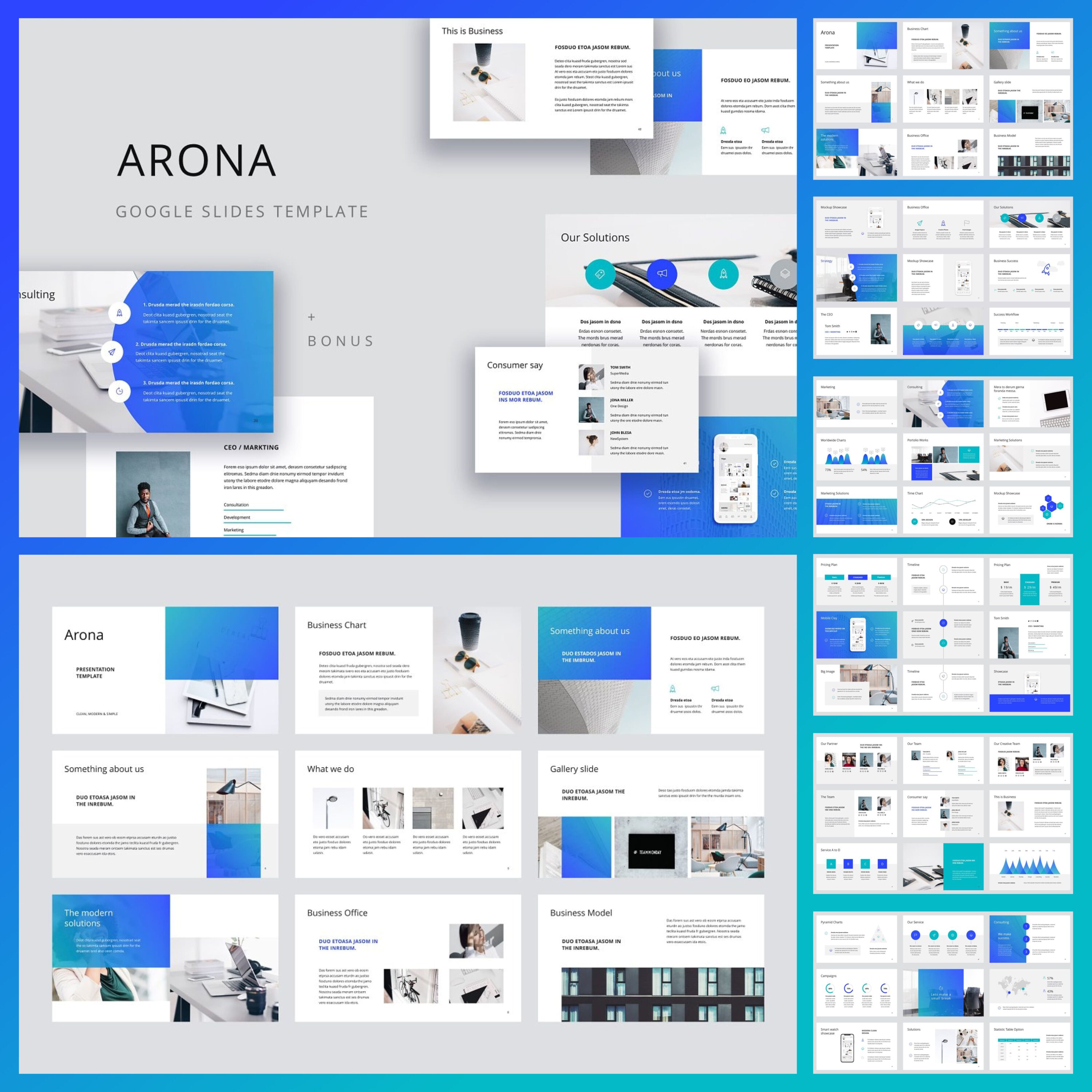 ARONA Google Slides Template +Bonus.
