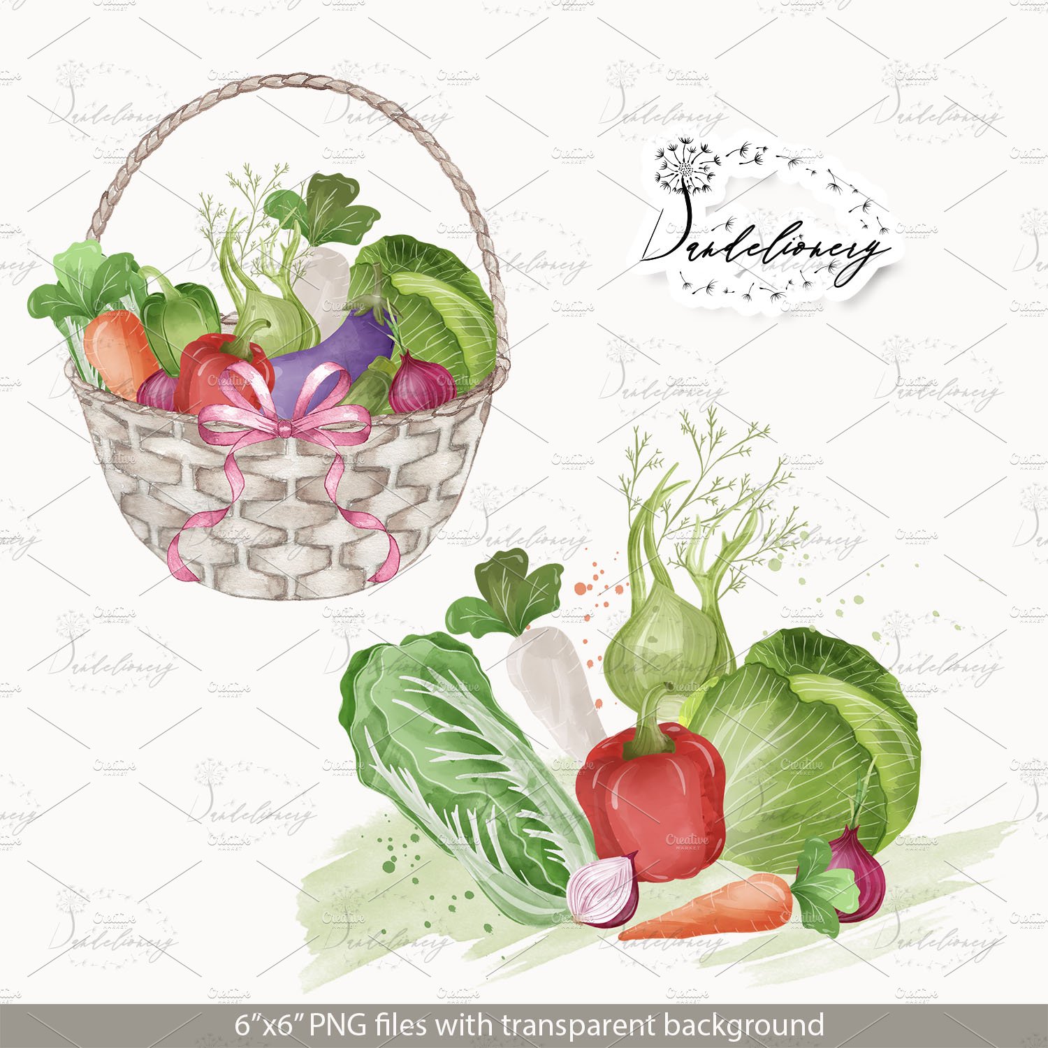 Cute vegetables in the basket.