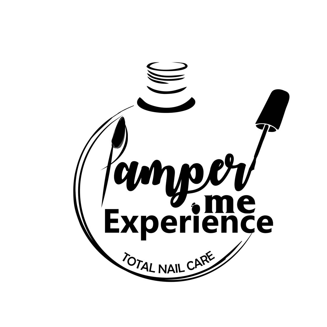 Nails Spa and Nail Care Logo Design in black color.