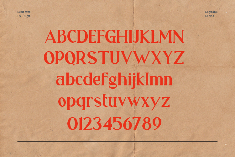 LAGIRANU LATINA | Modern Serif alphabet.