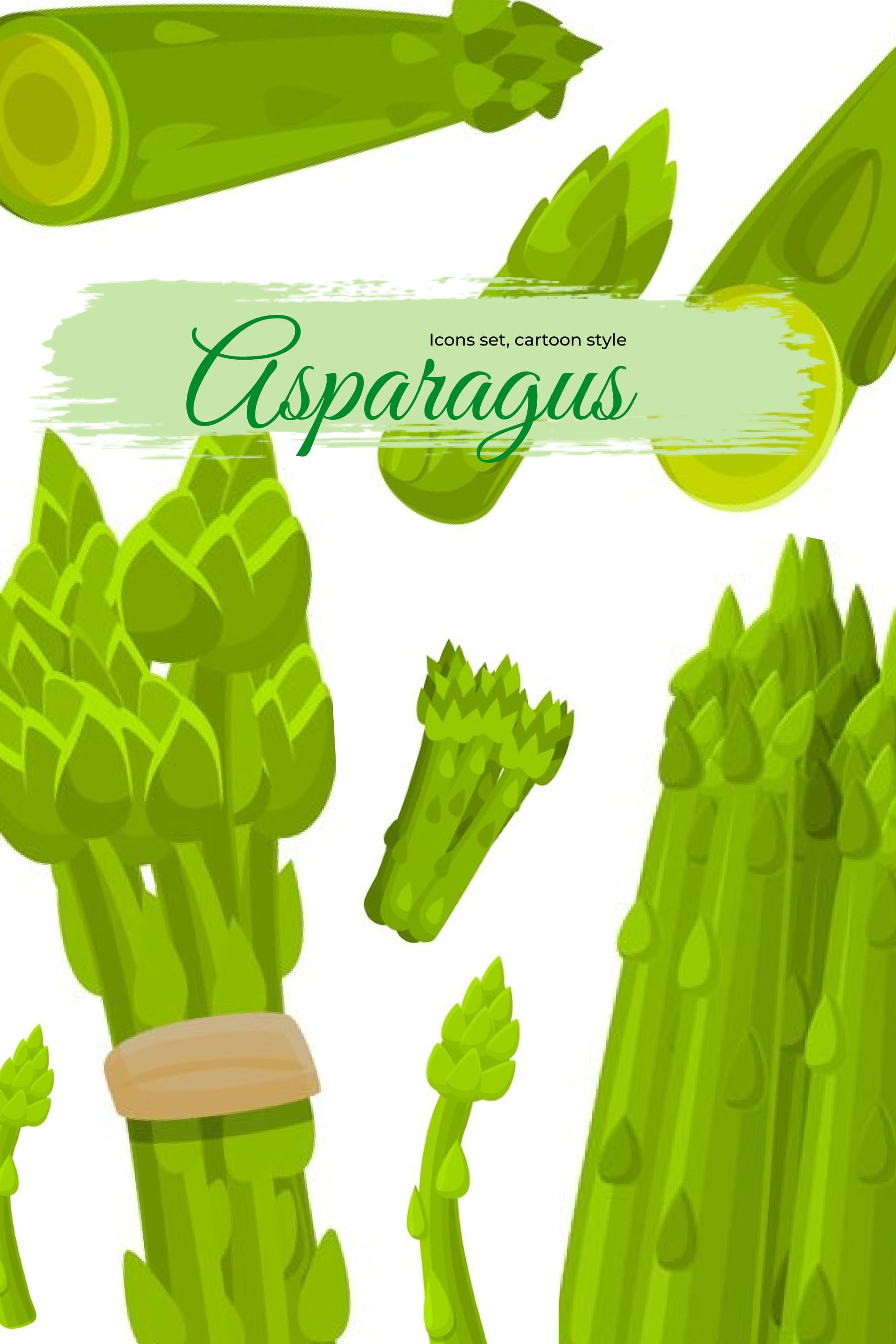 asparagus icons set cartoon style pinterest