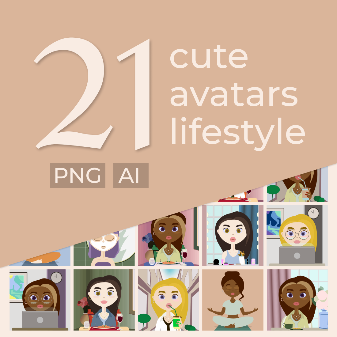 Cute Characters Lifestyle Illustration cover image.