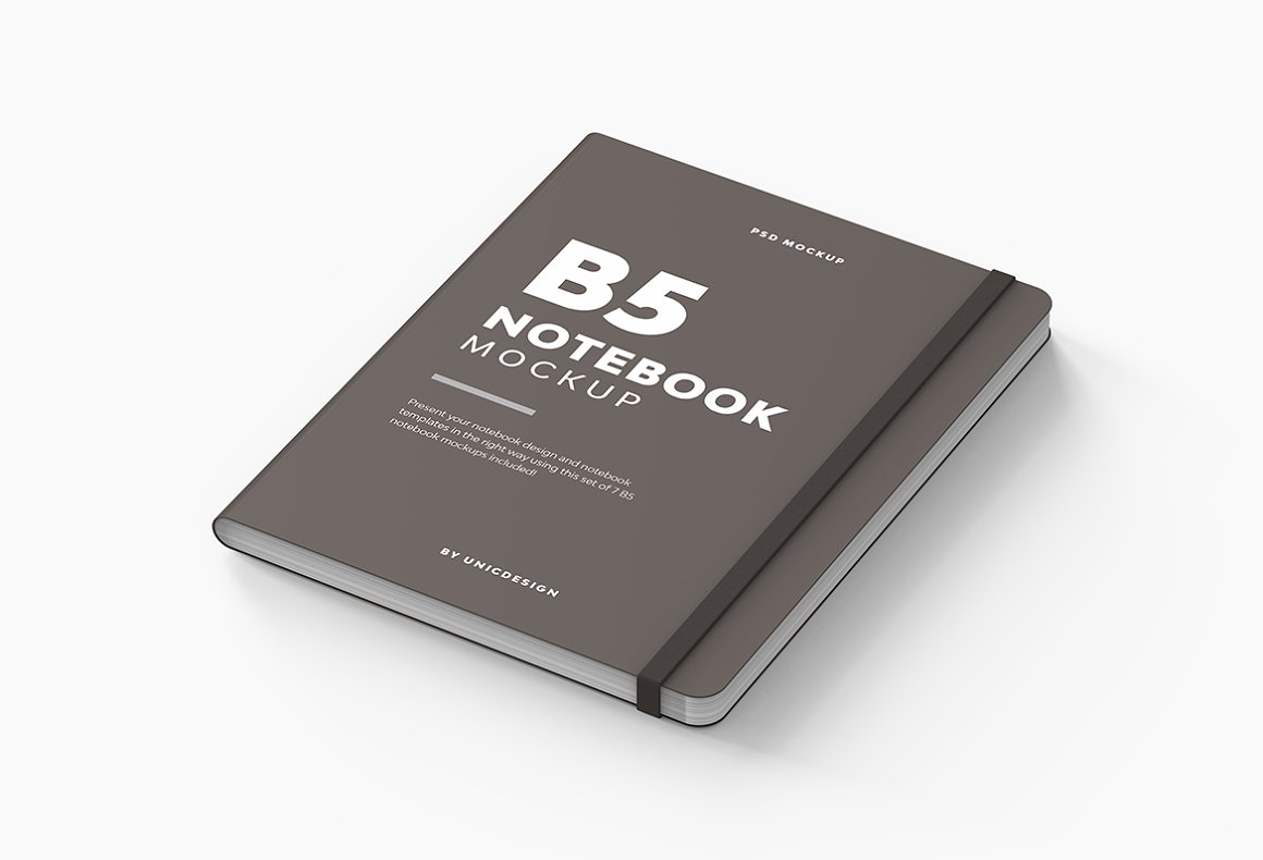 Pictures of a B5 notebook with a bookmark with a wonderful design.
