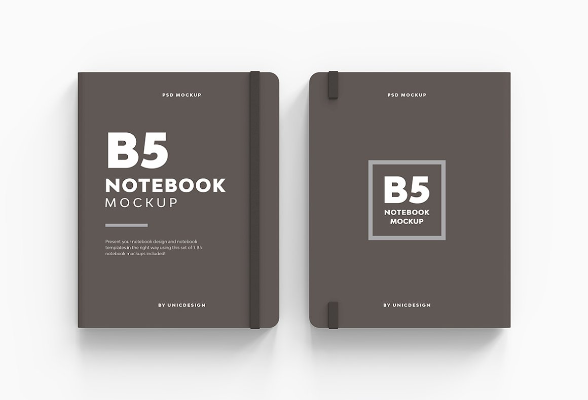 Pictures of the front and back of a beautifully designed notebook.