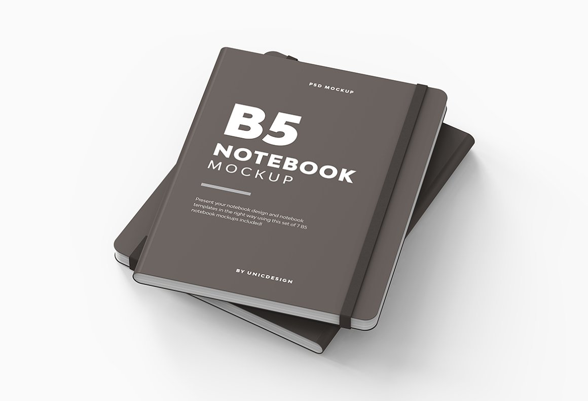 Images of B5 notebooks with great designs.