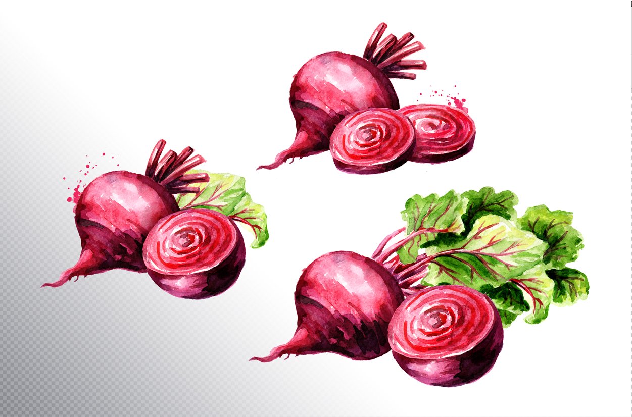Some options of red beetroots.