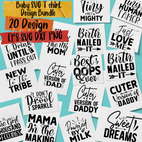 Set of adorable prints with funny baby slogan.