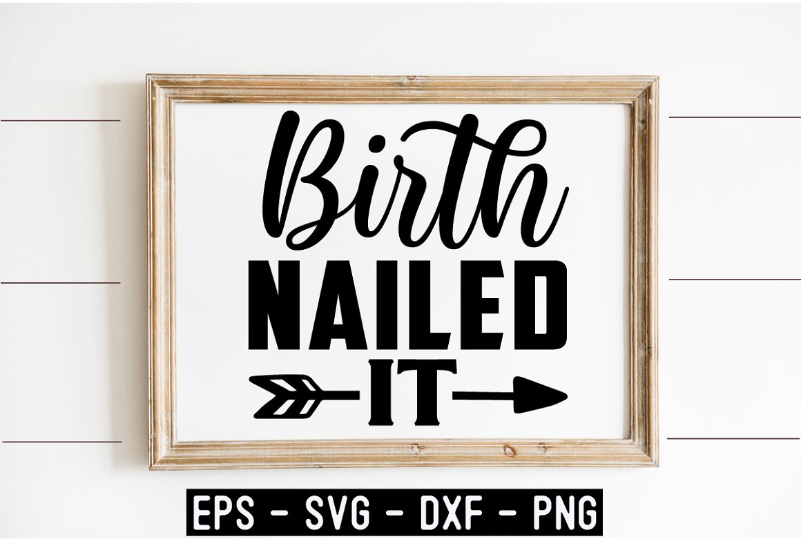Wall picture in a wooden frame with an enchanting slogan about a baby.