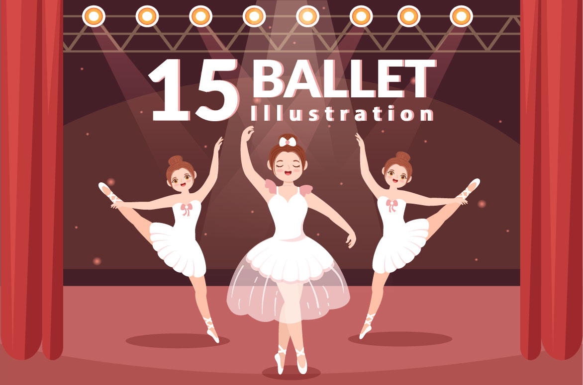 15 Ballet or Ballerina Illustration facebook image.